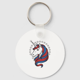 Porte-clés Licorne Patriotique Gravure Vintage Design Vectori