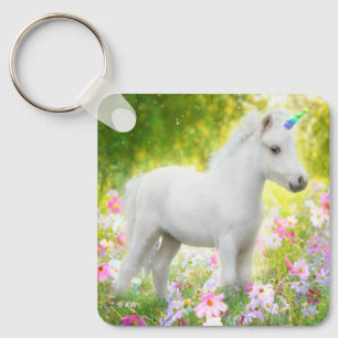 Porte-clés Licorne Poney Blanc