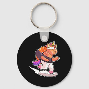 Porte-clés Licorne surfeuse surfer sushi chat figurine anime