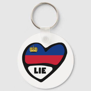 Porte-clés Liechtenstein Country Code Flag Heart Keyring