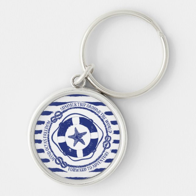 Porte-clés Lifebuoy et étoiles de mer (Devant)