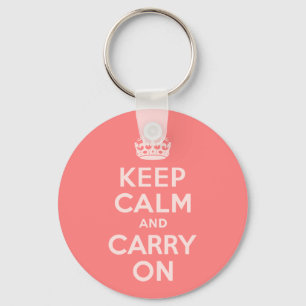 Porte-clés Light Coral Keep Calm and Carry On