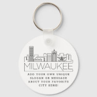 Ligne aérienne stylisée Milwaukee | Slogan personn