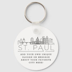 Porte-clés Ligne aérienne stylisée St. Paul  Slogan personn