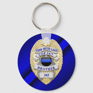 Porte-clés Ligne bleue mince