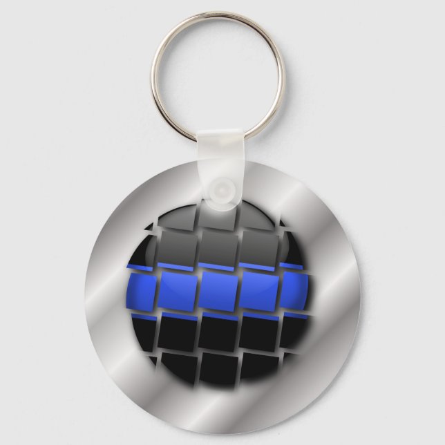Porte-clés Ligne bleue mince (Recto)