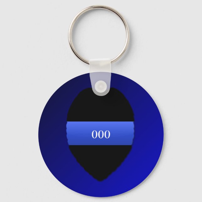 Porte-clés Ligne bleue mince (Recto)