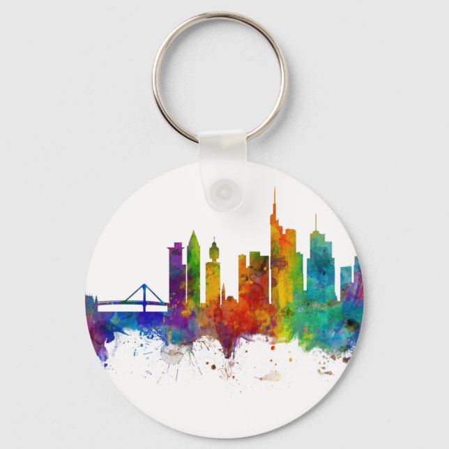 Porte-clés Ligne Skyline Francfort-Allemagne (Recto)
