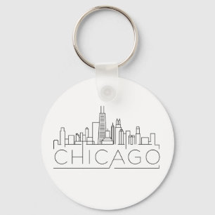 Porte-clés Ligne Skyline stylisée Chicago