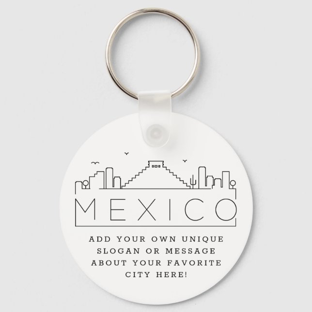 Porte-clés Ligne Skyline stylisée mexicaine | Slogan personna (Recto)
