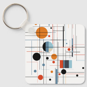Porte-clés Lignes minimalistes modernes géométriques abstrait