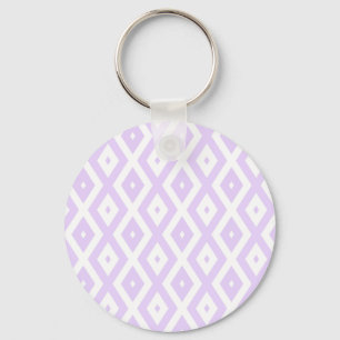 Porte-clés Lilac motif de diamants violet et blanc