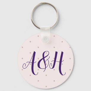 Porte-clés Lilac Rose Girl Nom moderne Monogramme Modèle