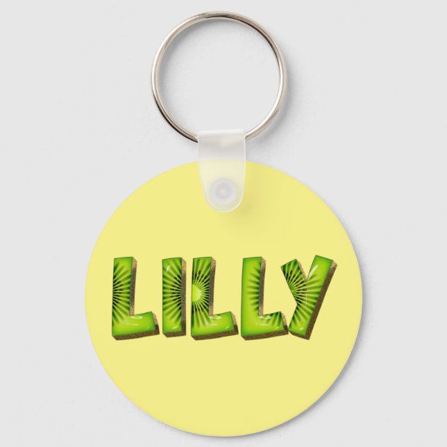 Porte-clés Lilly Name Kiwi Design (Recto)