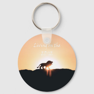 Porte-clés Lion au coucher du soleil Vivre à la lisière