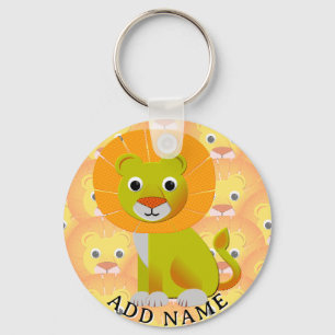 Porte-clés Lion bébé mignon partout sur Vintage Imprimer Moti
