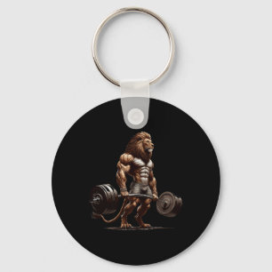 Porte-clés Lion DeadLevant Gymnase Humour Poids Fitness
