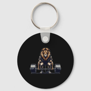 Porte-clés Lion DeadLevant Gymnase Humour Poids Fitness