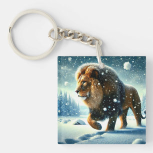 Porte-clés Lion en hiver