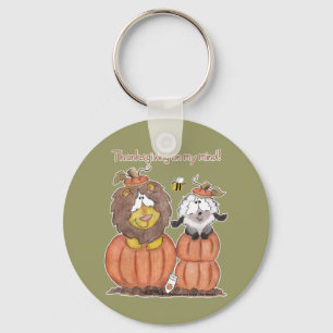 Porte-clés Lion et agneau en Citrouille