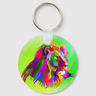 Porte-clés Lion Head Prismatic Pop Art Design-62502