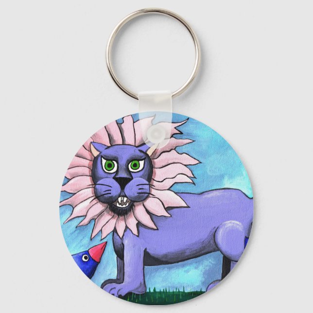 Porte-clés Lion lavande (Recto)