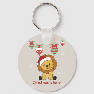 Porte-clés Lion Noël Neige Hiver Animaux Lions Porte - clé