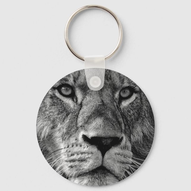 Porte-clés Lion noir et blanc (Recto)