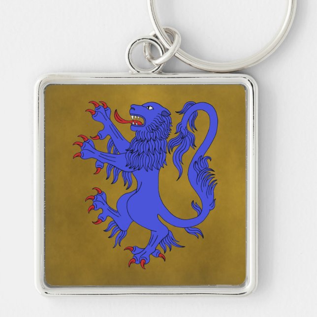 Porte-clés Lion Rampant Azure (Devant)