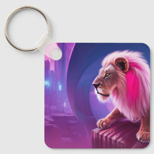 Porte-clés Lion rose