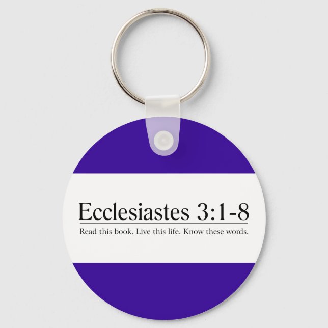 Porte-clés Lire la Bible Ecclesiastes 3:1-8 (Recto)