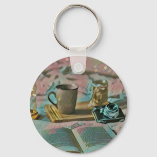 Porte-clés Lire Livres, Boire Café