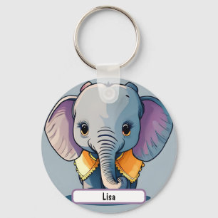Porte-clés Lisa l'éléphant bébé, avec Nametag personnalisé!