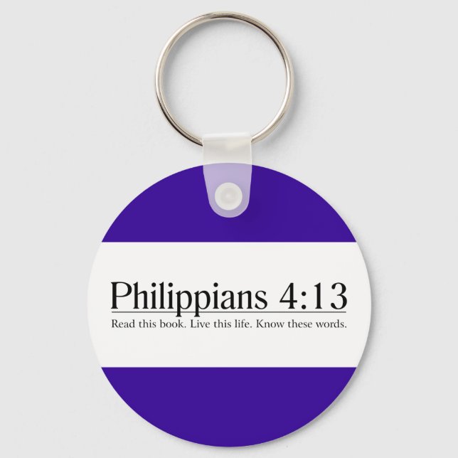 Porte-clés Lisez la Bible Philippiens 4:13 (Recto)