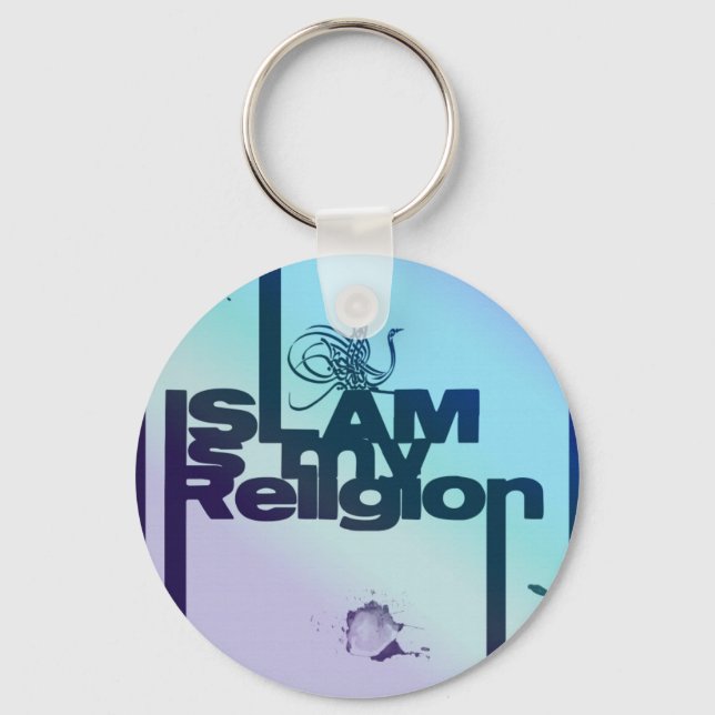 Porte-clés L'Islam est ma religion - imprimé arabe islamique (Recto)