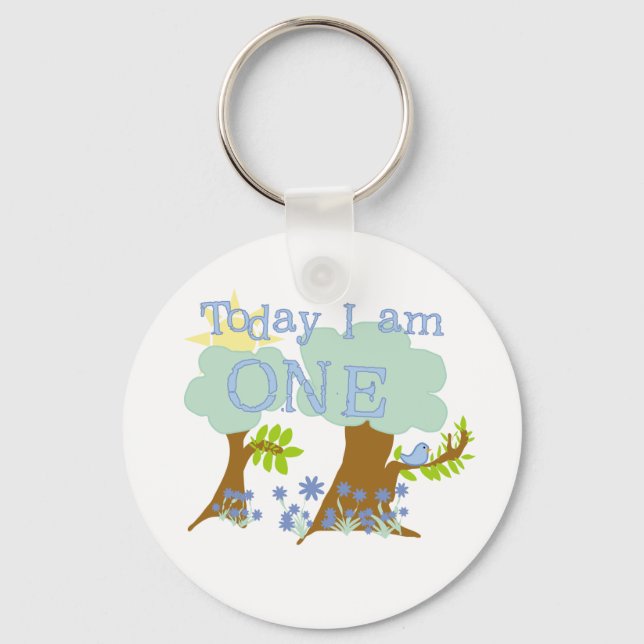 Porte-clés Little Bluebird 1er Anniversaire Tshirts et cadeau (Recto)