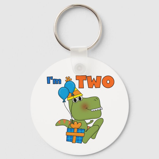 Porte-clés Little Dino 2e Anniversaire Tshirts et cadeaux (Recto)