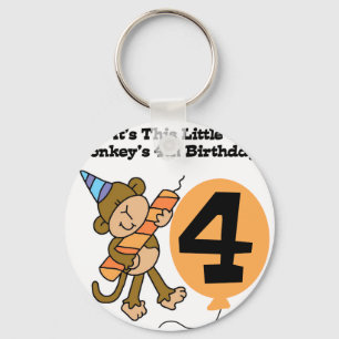 Porte-clés Little Monkey 4th Birthday Tshirts et cadeaux