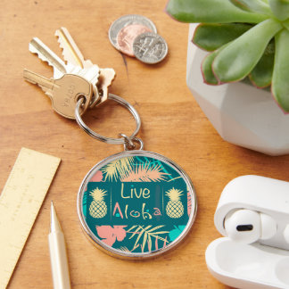 Porte-clés Live Aloha Colorée Tropicales