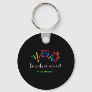 Porte-clés Live Love Accepter Sensibilisation sur l'autisme 1