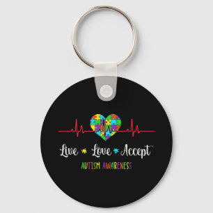 Porte-clés Live Love Accepter Sensibilisation sur l'autisme M