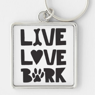 Porte-clés Live Love Bark Happy Bark Dogs Bark Citations K9 Q