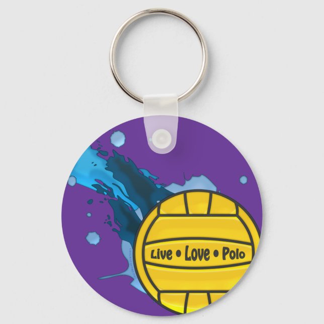 Porte-clés Live Love Polo - Clavier Polo Eau (Recto)