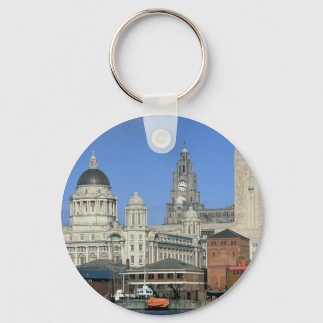 Porte-clés Liverpool city skyline, Angleterre, Royaume-Uni (Recto)