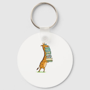 Porte-clés Livre drôle Lecture Giraffe I Love My Library
