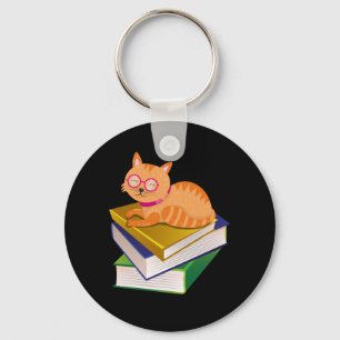 Porte-clés Livres - Chat et Livres Livre Lover Cadeau