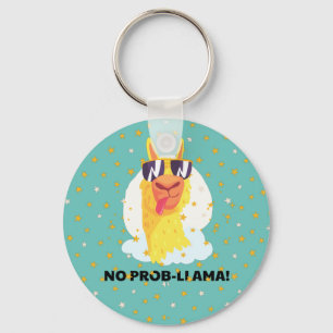 Porte-clés Llama drôle mignon sans problème avec des étoiles