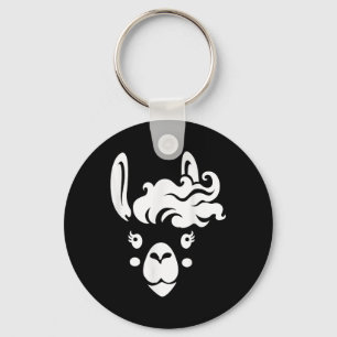 Porte-clés Llama Face Eyelashes Costume Halloween Coiffure