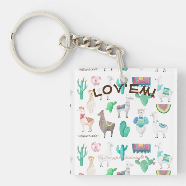 Porte-clés Llama Lover !" (Devant)