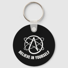 Porte-clés Llavero metálico circular de ateísmo y ciencia.